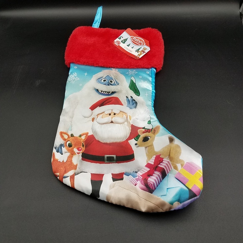 Rudolph the Red-Nosed Reindeer Christmas Stocking Bumble Clarice Santa Claus 15"